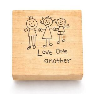 Great Impressions Vintage 1989 Love One Another Rubber Stamp